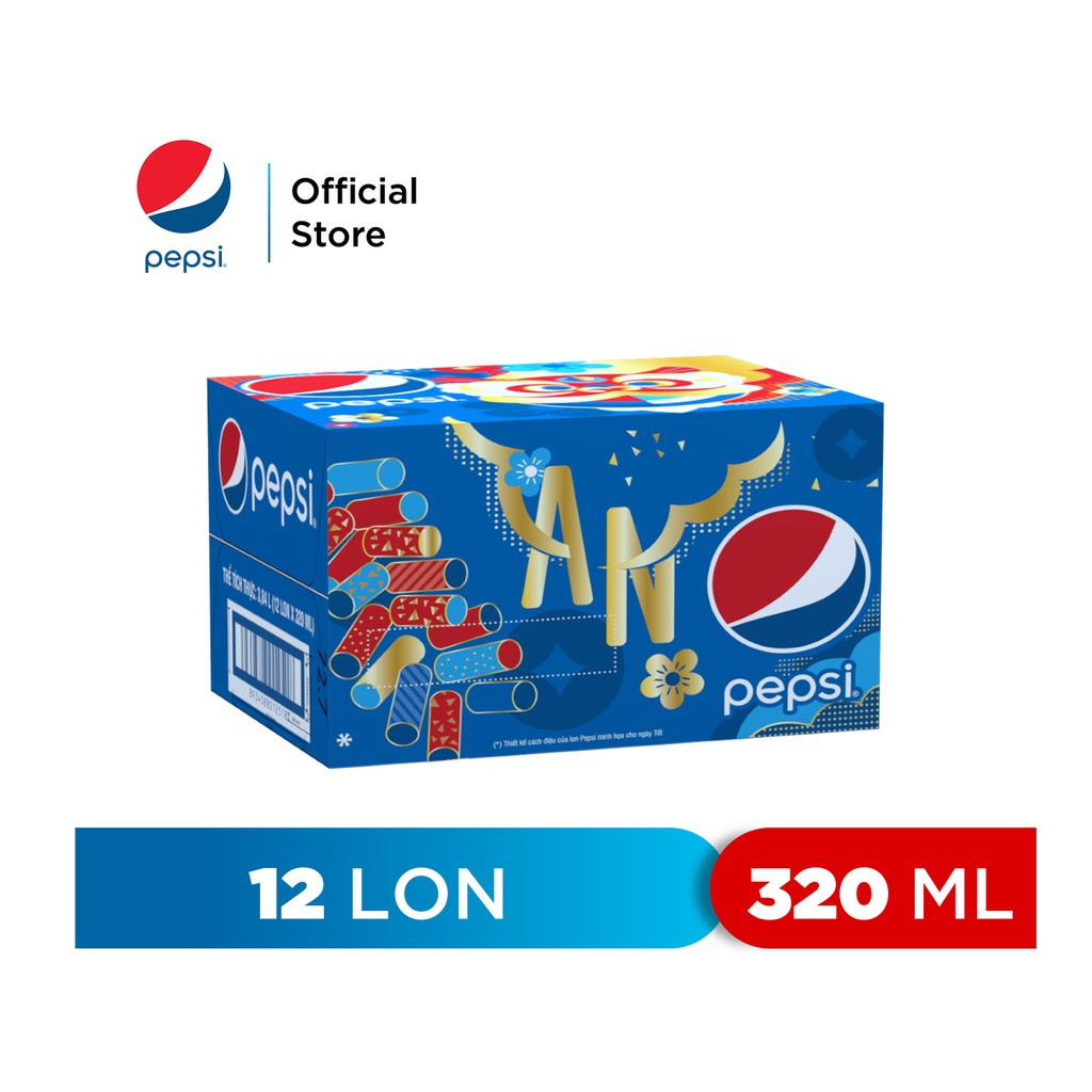 {Mẫu tết} Thùng 12 lon Pepsi/ 7up