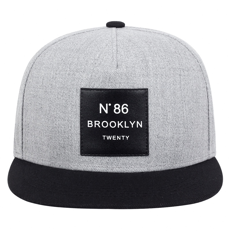 Nón Lưỡi Trai cotton Phối Da Thêu Logo BROOKLYN N86 Thời Trang Cho Nam Và Nữ