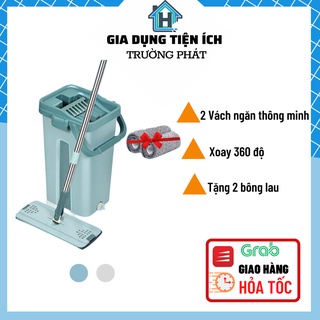 Bộ Lau Nhà Thông Minh Đa Năng, Bộ Cây Lau Nhà  Tự Vắt, 2 Vách Ngăn Cao Cấp, Nhỏ Gọn Tiện Lợi