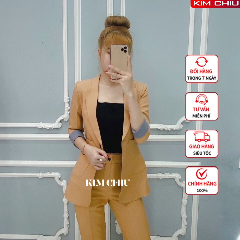 Áo Vest, Áo Blazer Nữ Công Sở Cao Cấp Kim Chiu Tay Lỡ Phong Cách Hàn Quốc, Form Đẹp, Chuẩn. HÀNG CHẤT LƯỢNG CAO VTL-03