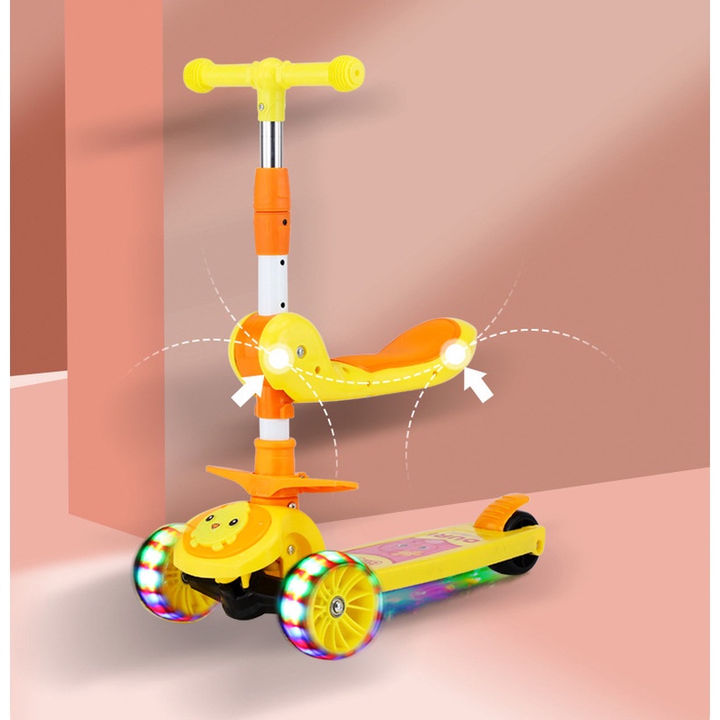 Xe Chòi Chân-Trượt Scooter Có Nhạc Và Đèn 3in1.