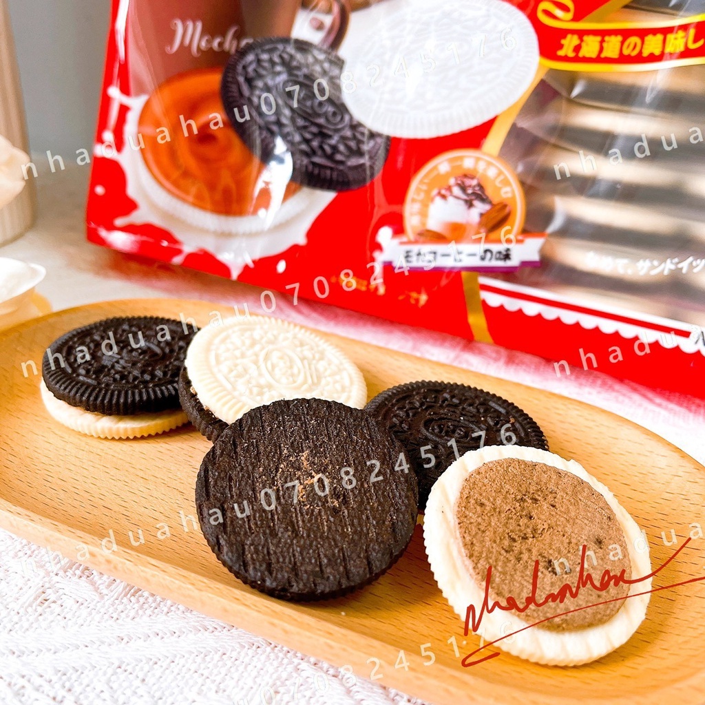 Một gói bánh oreo 2 màu trắng đen kẹp kem vị coffee mocha/ phomai/ matcha trà xanh Dominate Hongkong gói lớn 460gam