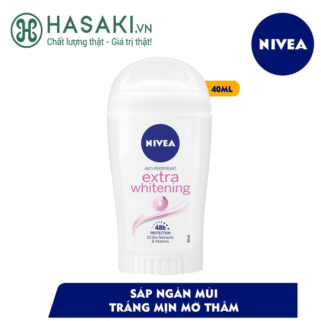 Sáp Khử Mùi Trắng Da Nivea Extra Whitening 48H - 40ml