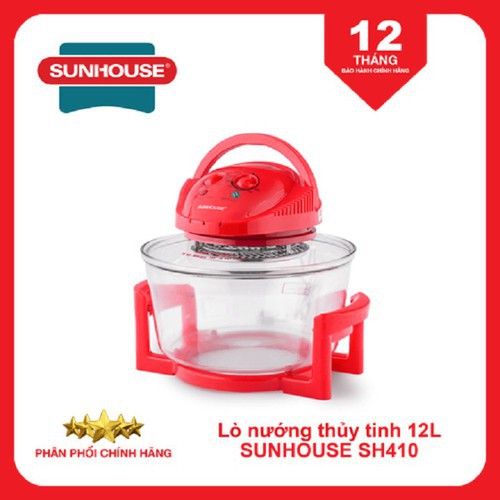 [Mã ELHADEV giảm 4% đơn 300K] Lò nướng thủy tinh 12L SUNHOUSE SH410 (Công suất 1300W, Bảo Hành Chính Hãng 12)