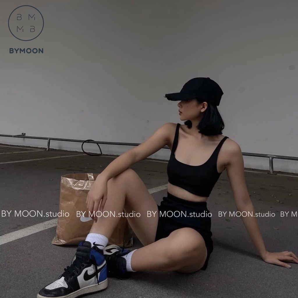 Quần legging đùi quần short biker gân tăm dáng ngắn nữ cạp cao co giãn 4 chiều  gen bụng  eo thon tôn dáng BY MOON Q001