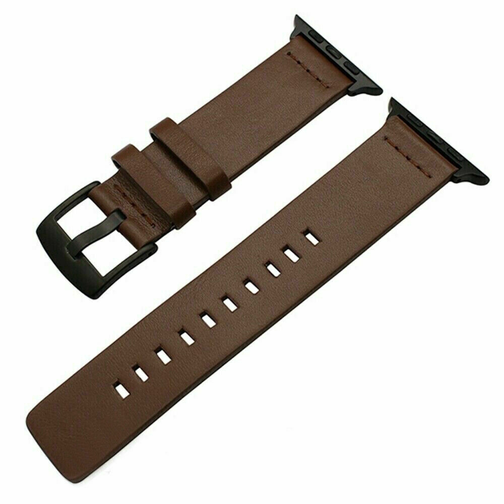 Dây đồng hồ đeo tay thay thế bằng da thật cho Apple Watch Series 5 4 3 2 1 loại 40/44/38/42mm