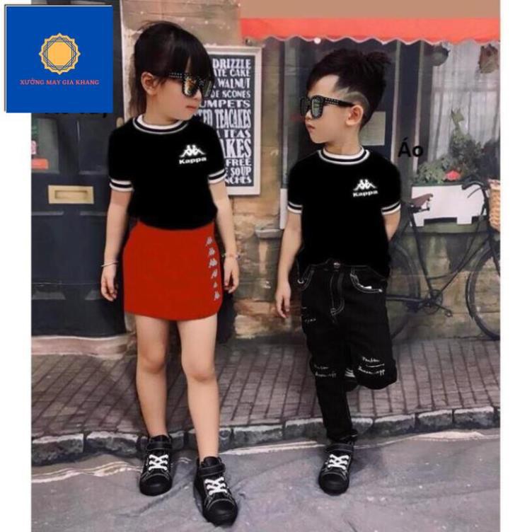 Áo bé trai, bé gái thể thao mạnh mẽ, năng động (Màu đen) - Xưởng may - Gia Khang.