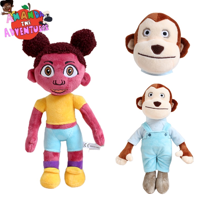 28cm carton Amanda the Adventurer Plush Toys Monkey Stuffed Animal Doll Kids Xmas Gifts