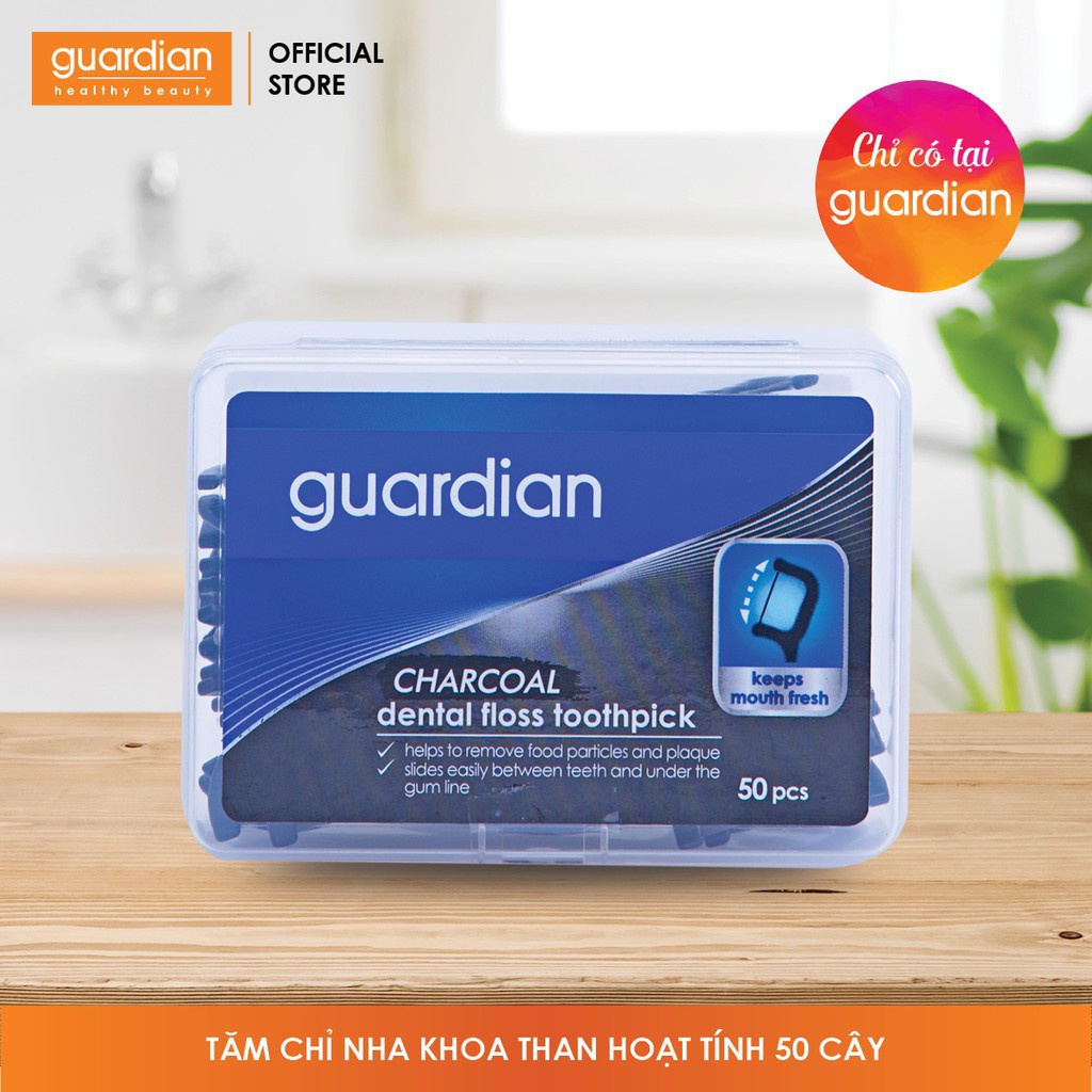 Chỉ nha khoa Guardian Dental Floss Pick 50 cây Hương Bạc Hà, Than Hoạt Tính