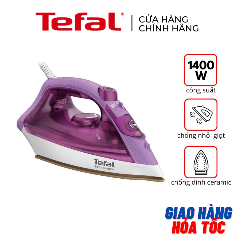 Bàn ủi hơi nước nằm chống đóng cặn Tefal FV1955E0 1400W - Hàng chính hãng