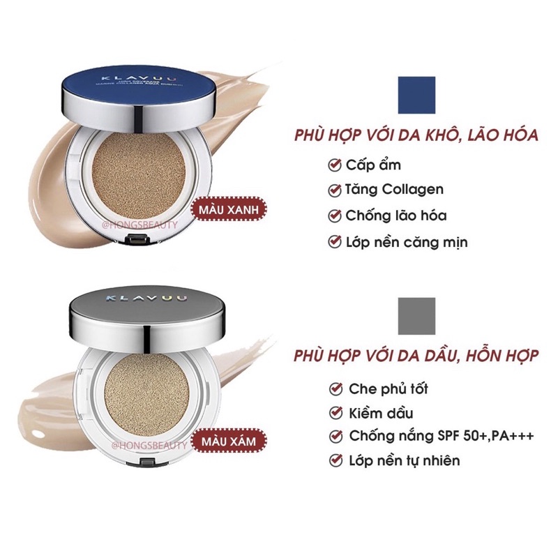 Phấn nước ngọc trai Klavuu Cushion Pearlsation Hight Coverage