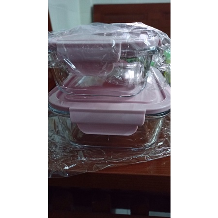 Hộp thuỷ tinh đem cơm 2 ngăn chịu nhiệt, chống tràn mang cơm văn phòng 1000ml