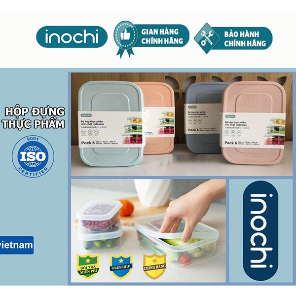 [6 loại] Hộp Đựng Thức Ăn, Hộp Bảo Quản Thực Phẩm Chữ Nhật HOKKAIDO Inochi | BigBuy360 - bigbuy360.vn