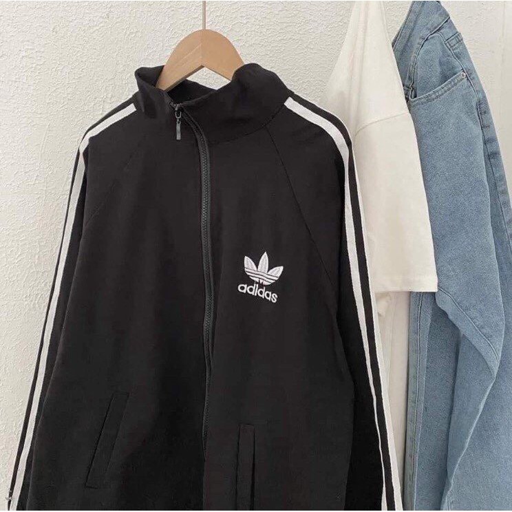 Áo khoác nỉ unisex form rộng- Áo nỉ khoá Adidas SIÊU HOT kẻ sọc | BigBuy360 - bigbuy360.vn