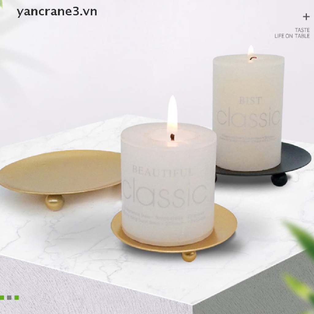 Khay Đựng Nến Bằng Kim Loại Mạ Màu Sắc 3Vn