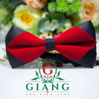 Nơ cổ chú rể nhung nỉ đỏ