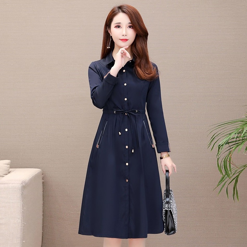 Đầm full size sơ mi cổ đức