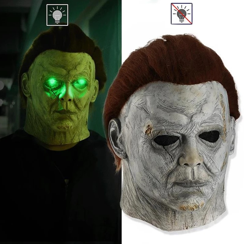 Mặt Nạ Hóa Trang Halloween 2022 Michael Myers Có Đèn LED Độc Đáo