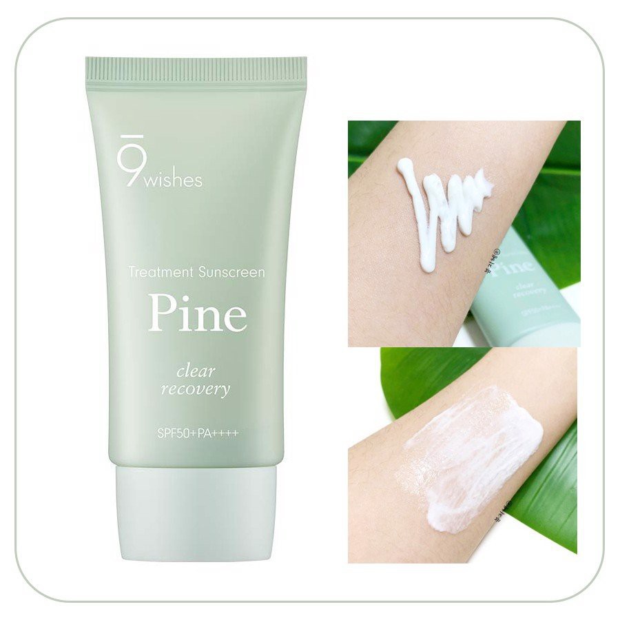 Kem Chống Nắng 9WISHES PINE Treatment Sunscreen Kiềm Dầu, Đều Màu Da SPF50+ PA++++ 50ml - Xanh