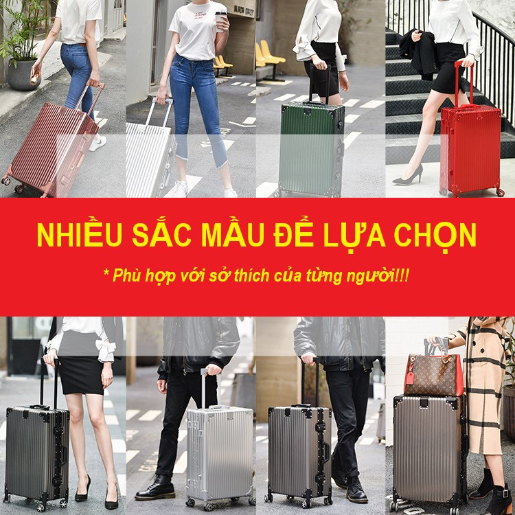 Vali nhôm nguyên khối cao cấp size 20 inch 24 inch 29 inch