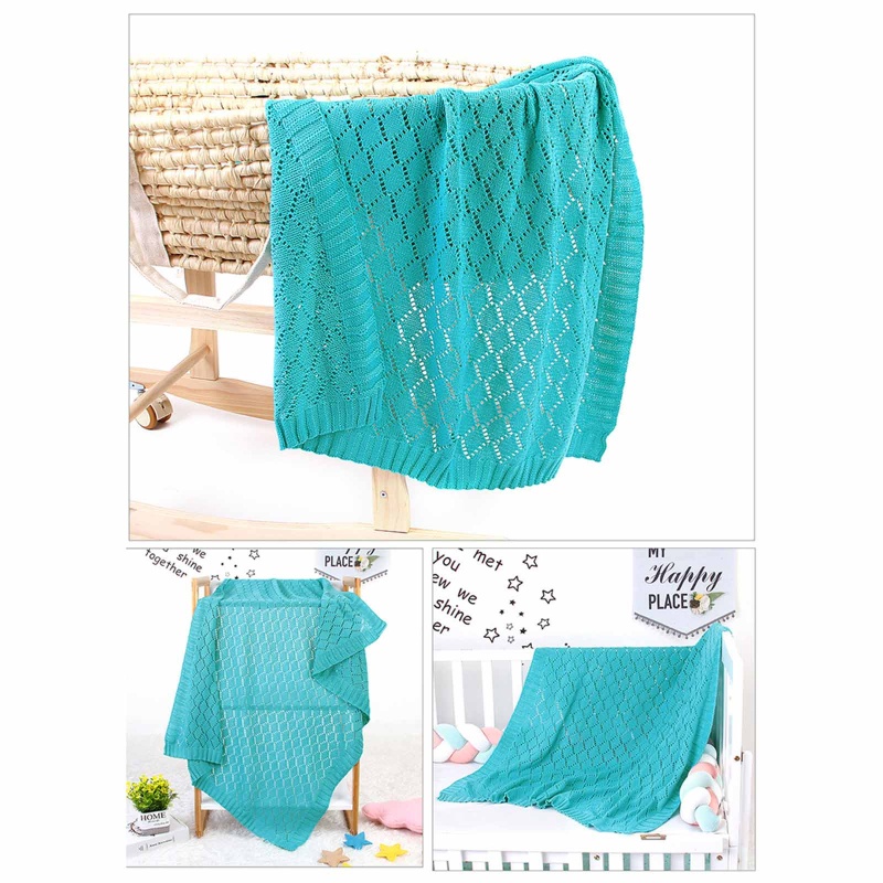 Chăn Dệt Kim Khoét Rỗng Mềm Mại Quấn Em Bé Sơ Sinh