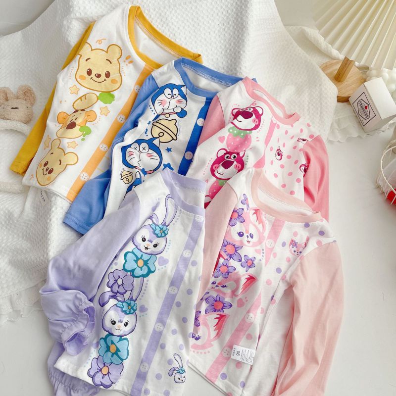 Bộ Đồ Ngủ Dài Tay In Hoạt Hình Thời Trang Mùa Hè Cho Bé Gái Se7en