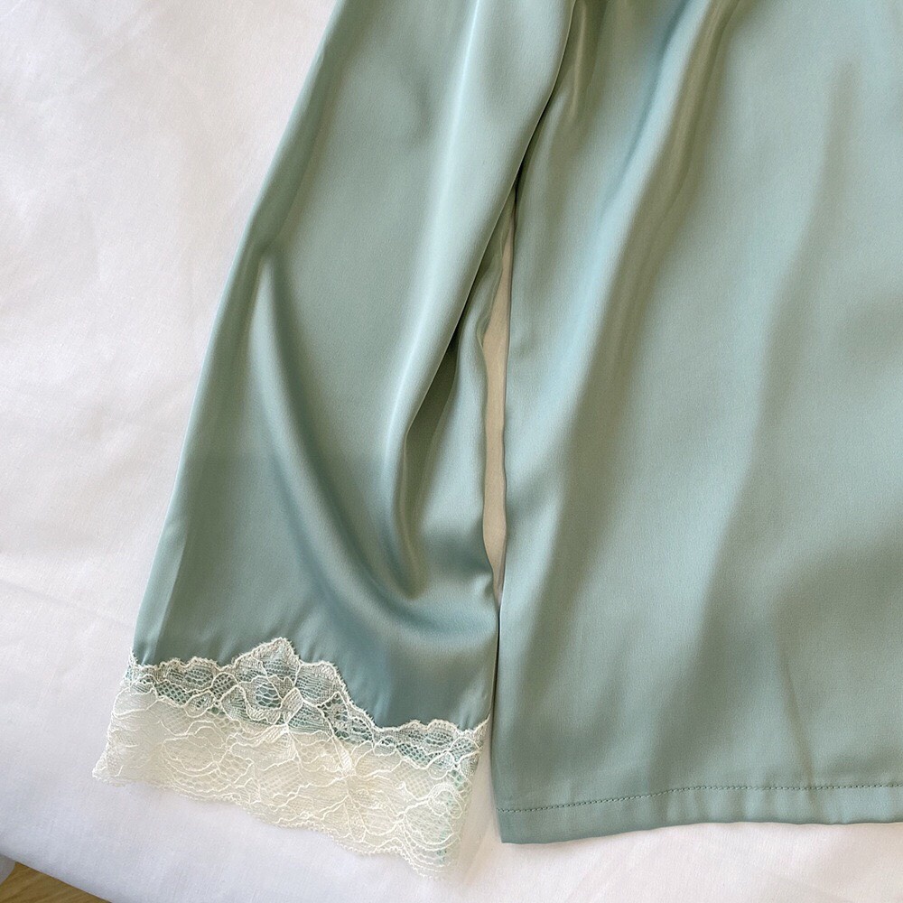 Bộ Đồ Ngủ Lụa Ren Kèm Bịt Mắt - Chất lụa mềm mịn, form vừa thoải mái | BigBuy360 - bigbuy360.vn