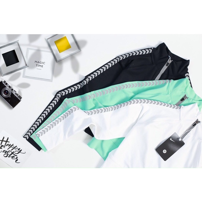 Áo Croptop Thể Thao Tay Dài Dáng Ôm Body Cực Tôn Dáng Kiểu Khóa Kéo