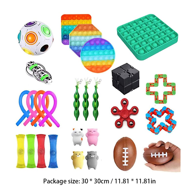 1 Set 27 Đồ Chơi Khối Rubik Bằng Silicone ABS Nhiều Màu Sắc