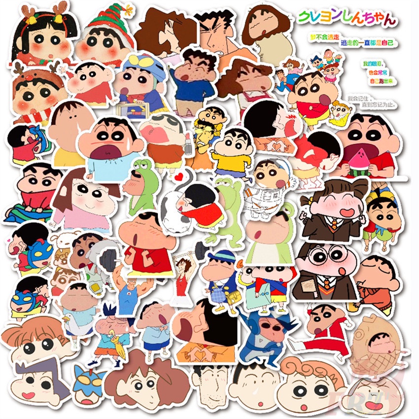 Bộ 90 Cái ☆ Hình Dán Mini Cậu Bé Bút Chì Shin-chan ☆ Sticker Dán Tường Chống Thấm Nước Họa Tiết Graffiti Hợp Thời Trang