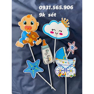 Set Cắm Em Bé Bình Bú Xanh Dương