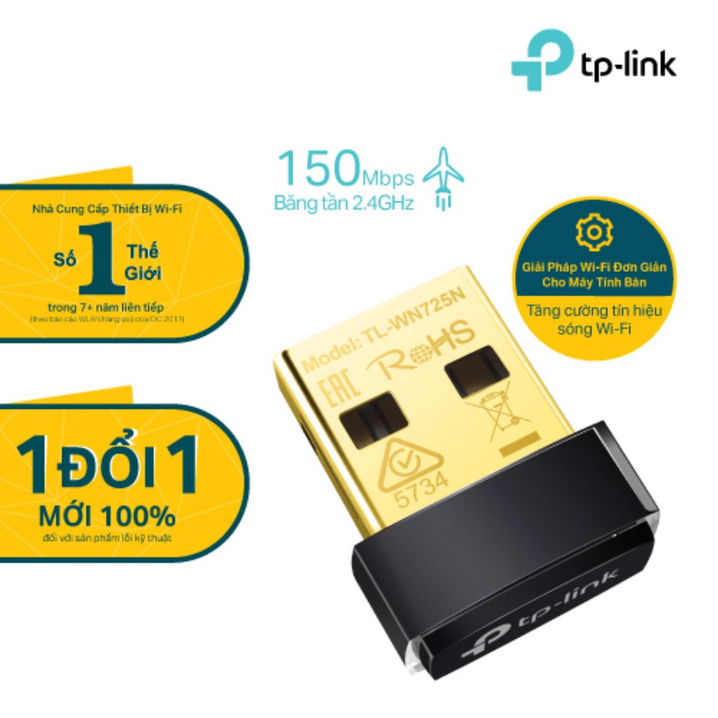 Usb thu wifi TP-Link, usb bắt sóng wifi TPLink cho pc laptop, WN-725N, PCI TL-WN781ND 150 Mbp/s - Hàng chính hãng BH 24T