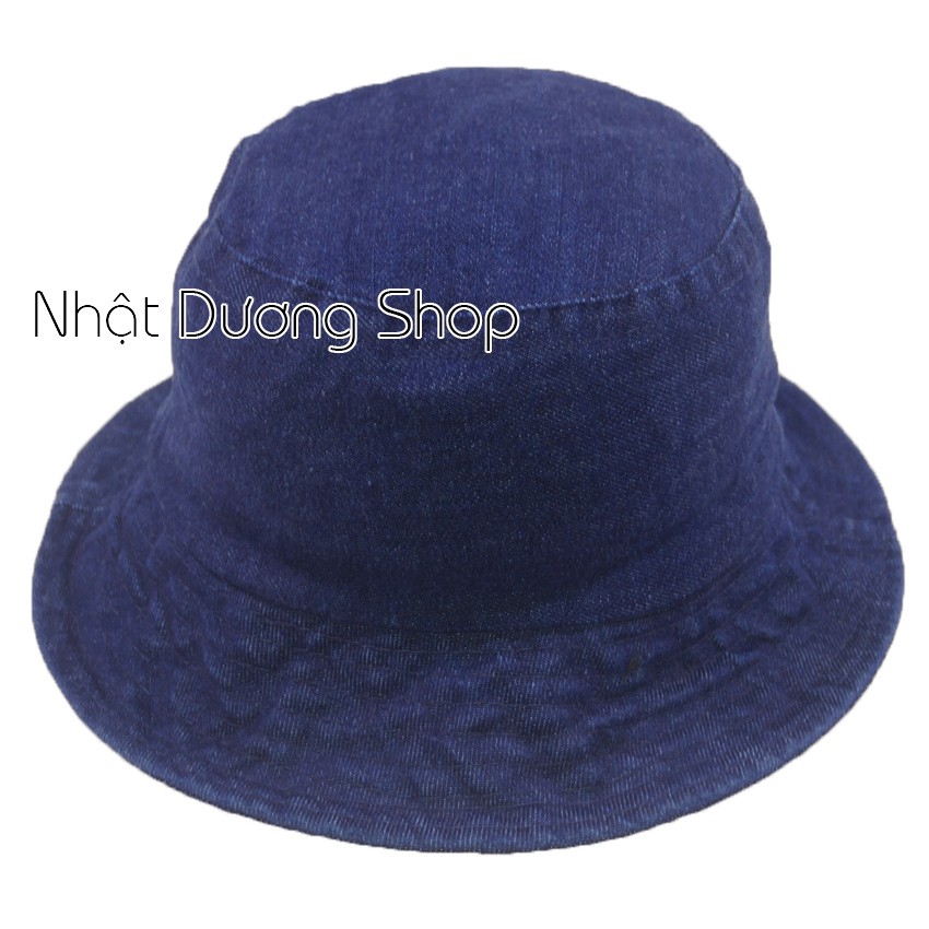 Nón bucket jean - Xanh jean đậm chất liệu vải Jeans oát mềm tạo cảm giác thoải mái cho các bạn nhỏ