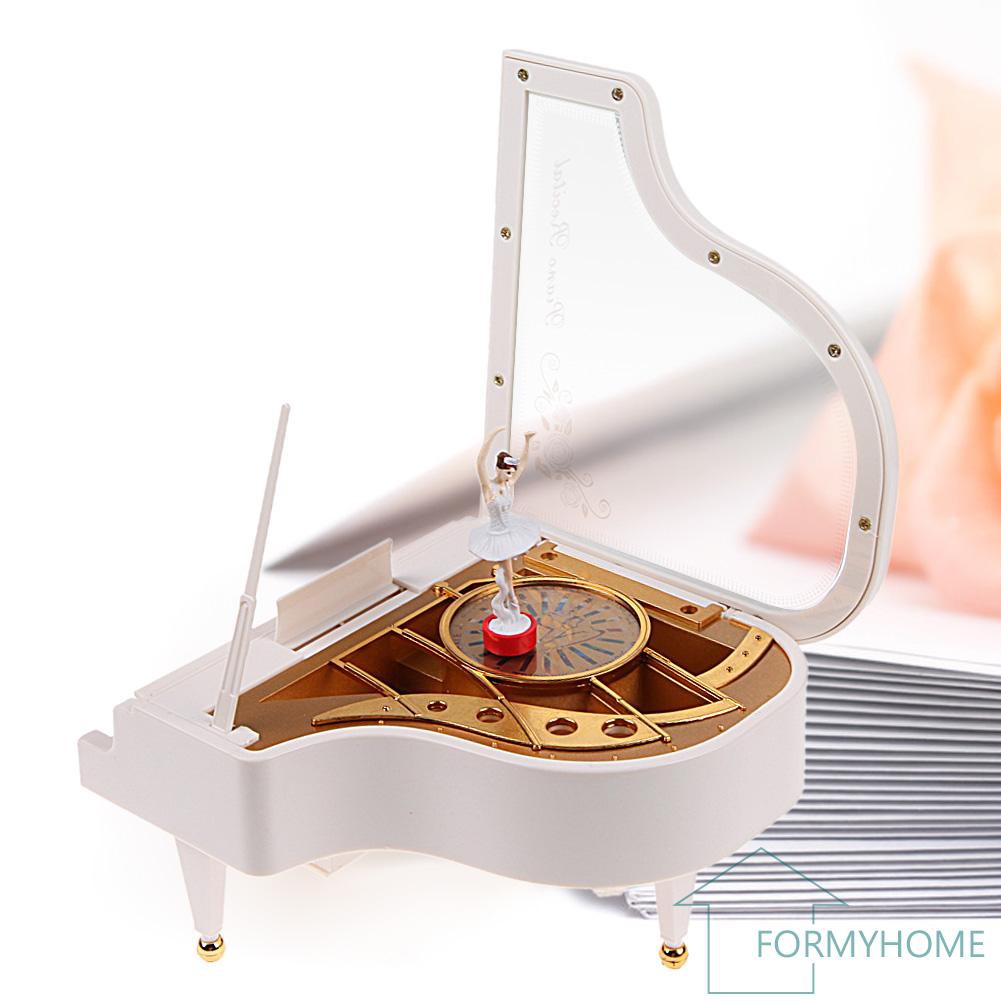  Clockwork Type Rotary Classical Ballerina Girl On The Piano Music Box