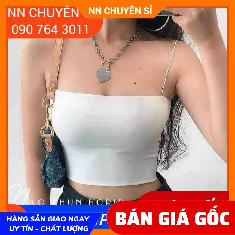 ÁO THUN BORIP - ÁO 2 DÂY SỢI BÚN CỰC XINH - ÁO CROPTOP 2 DÂY - ÁO ỐNG 2 DÂY ABR01 ⚡100% ẢNH THẬT⚡