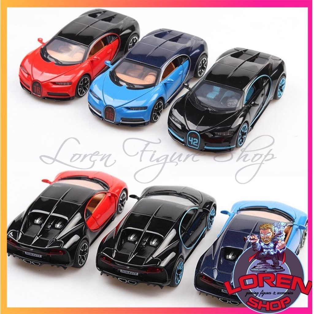 Mô hình ô tô kim loại Bugatti Chiron tỷ lệ 1:32, siêu xe đồ chơi có đèn còi chạy cót - Lorenshop
