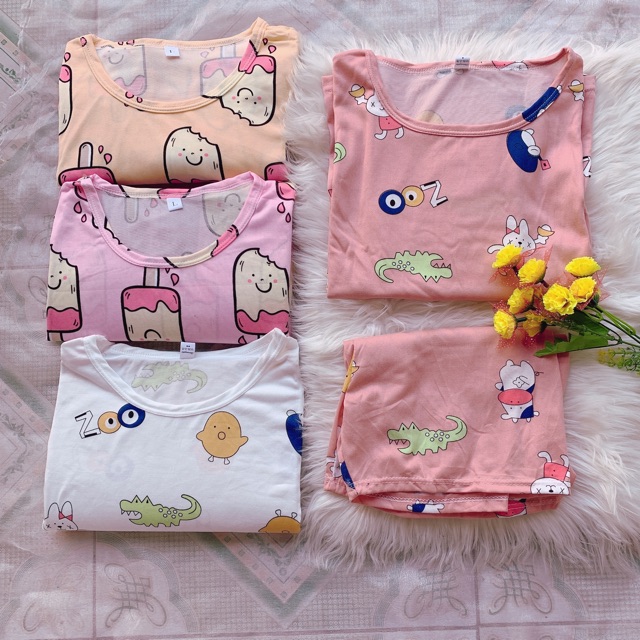 Bộ mặc nhà, bộ ngủ cotton hình ngộ nghĩnh | BigBuy360 - bigbuy360.vn