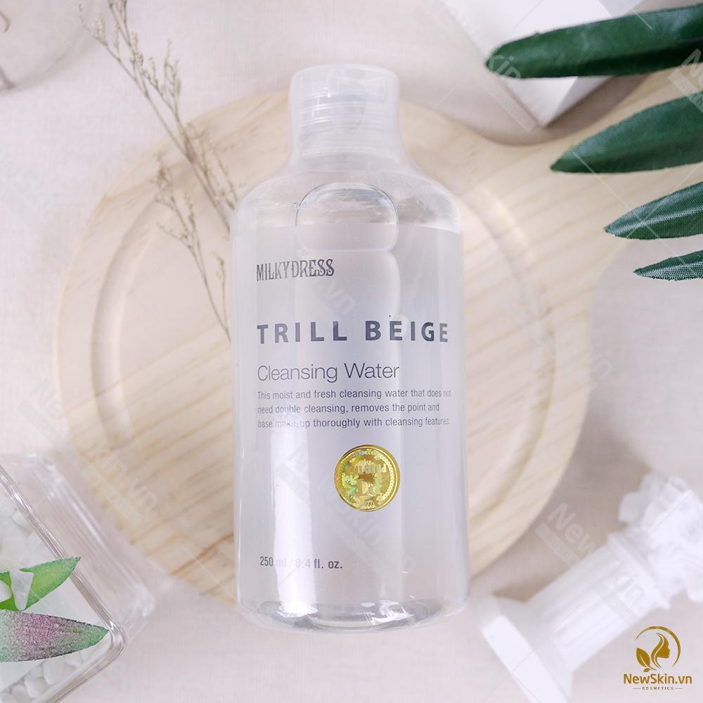 Nước tẩy trang dành cho Mặt, Mắt, Môi Milky Dress Trill Veige Cleansing Water