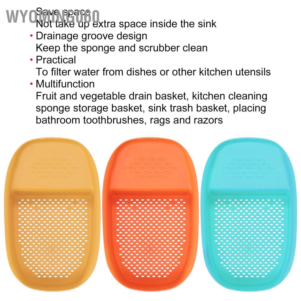 Wyoming060 Sink Drain Rack Multifunctional Fruit Vegetable Drainer Leftovers Filter for Kitchen Use