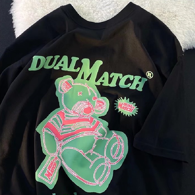 Áo Thun Tay Ngắn Dáng Rộng In Họa Tiết Hoạt Hình Phong Cách Hip Hop Thời Trang Mùa Hè Cho Nam Và Nữ