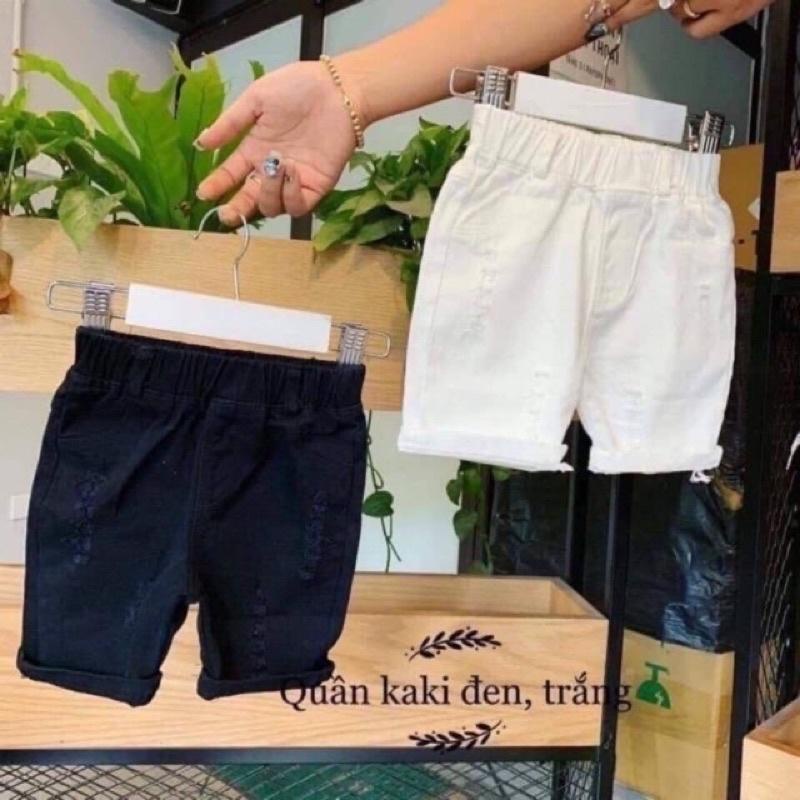 QUẦN SHORTS KAKI RÁCH BÉ TRAI 8-28KG