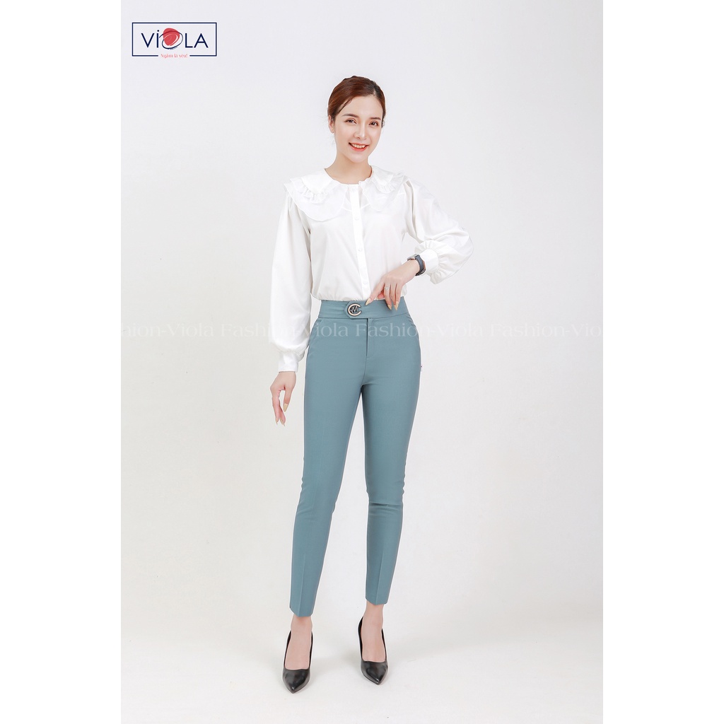 Quần tây nữ công sở dáng đứng Viola khuy M cạp cao co giãn chất cao cấp mát mịn phom trẻ đẹp tôn dáng hiện đại_Q1645