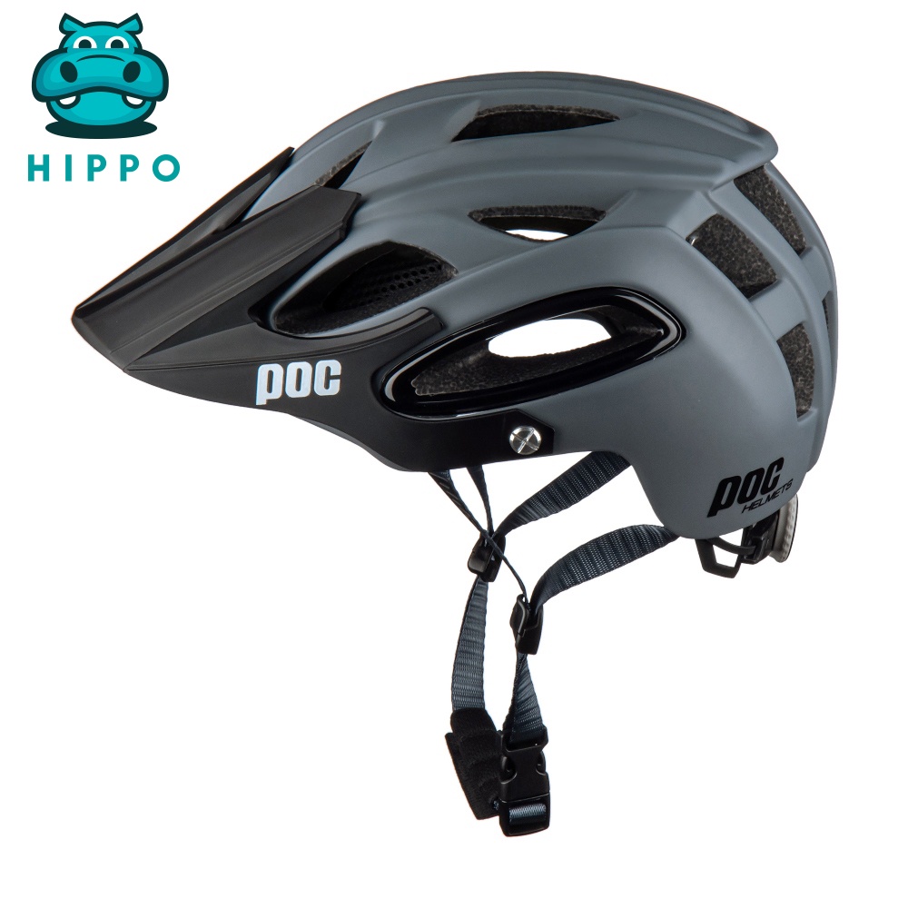 Mũ bảo hiểm xe đạp thể thao chuyên nghiệp Poc 07 siêu nhẹ màu xám xi măng - HIPPO HELMET