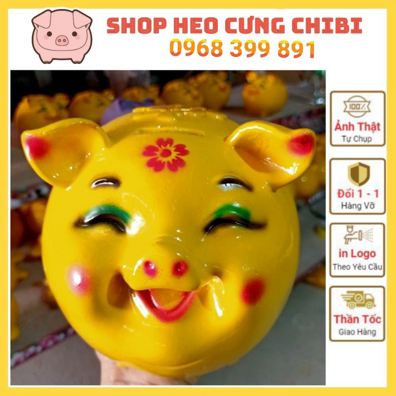 Heo Cưng ChiBi - Lợn Hip Hàn Quốc - Lợn Đất tiết kiệm size To 28x26x24cm