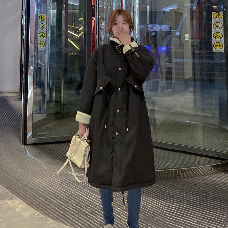 Áo khoác dáng dài lót lông cừu siêu dày | BigBuy360 - bigbuy360.vn