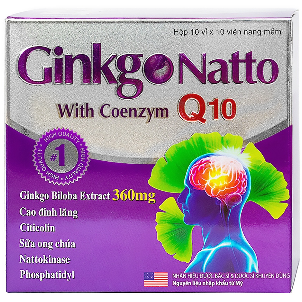 Viên Uống Hoạt Huyết Dưỡng Não Ginkgo Natto Giúp Hoạt Huyết, Giảm Xơ Vữa Động Mạch, Tăng Cường Máu Lên Não