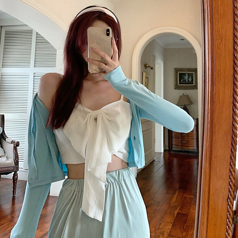 Áo Sát Nách Phối Nơ Thiết Kế Hợp Thời Trang