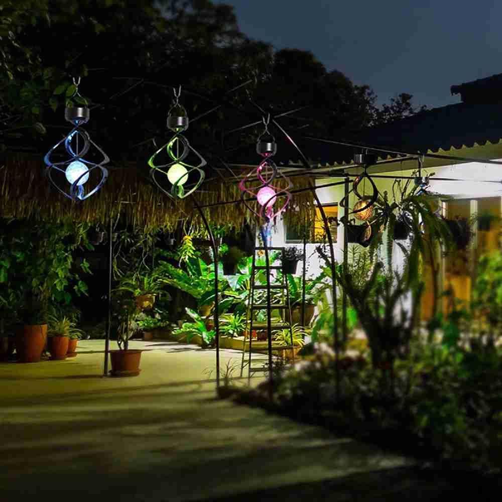 LONTIME Chuông Gió Có Đèn Năng Lượng Mặt Trời Trang Trí Sân Vườn