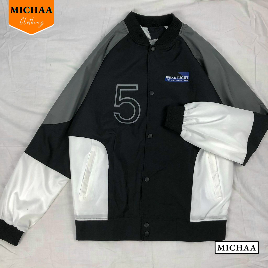 Áo Khoác Bomber Dù NUMBER 5 Nam Nữ Ulzzang Unisex Kiểu Bóng Chày Form Rộng 2 Lớp - MICHAA
