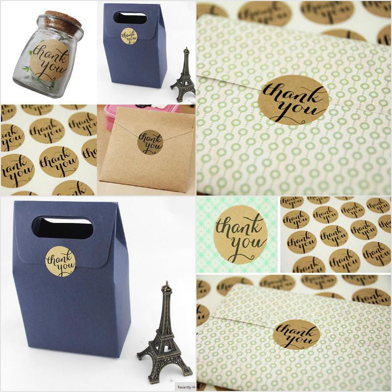 【COD•suns】12 Labels Thank You Craft Decoration Seal Packaging Seals Kraft Stic